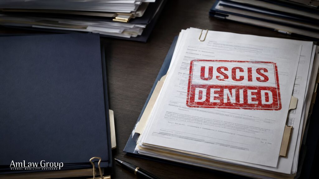 USCIS Denied Stamp Cinematic Hero With Logo
